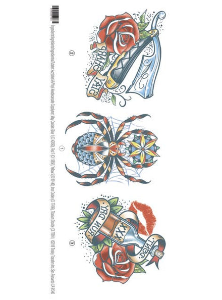 Image of Colourful Temporary Spider Neck Costume Tattoos - Alternate Image