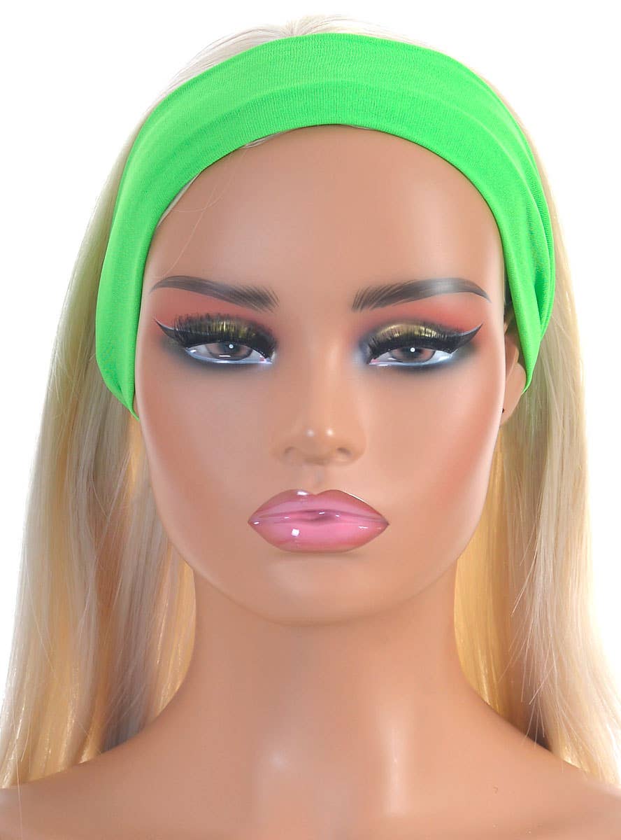 Image of Neon Green 1980s Sweatband Costume Accessory