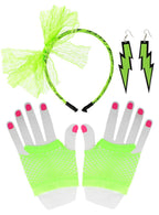 Image of 1980s Neon Green 3 Piece Costume Accessory Set