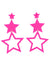 Image Of 80s Neon Pink Dangling Star Costume Earrings - Main Image