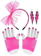 Image of 1980s Hot Pink 3 Piece Costume Accessory Set - Product Image