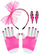 Image of 1980s Hot Pink 3 Piece Costume Accessory Set - Product Image