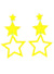 Image Of 80s Neon Yellow Dangling Star Costume Earrings - Main Image