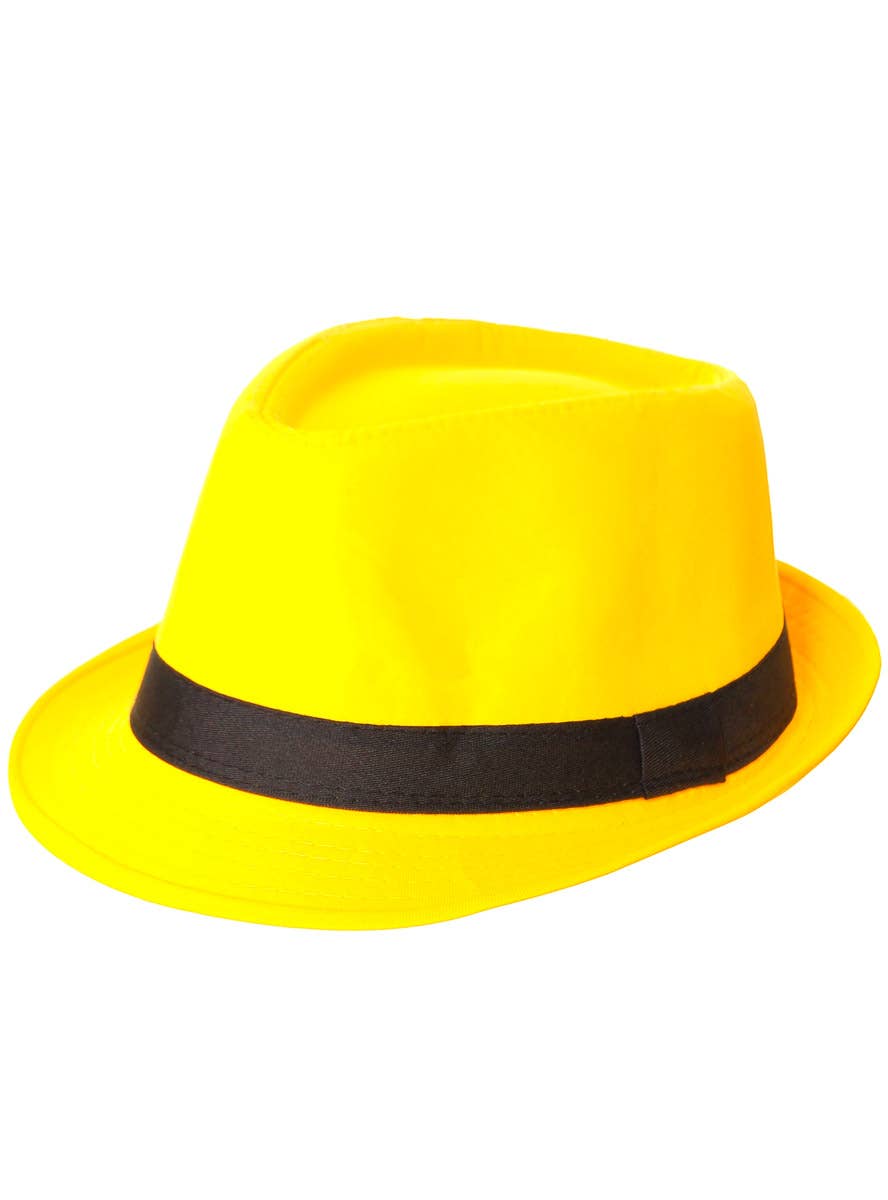 Image of Sublime Yellow Fedora Costume Hat with Black Band