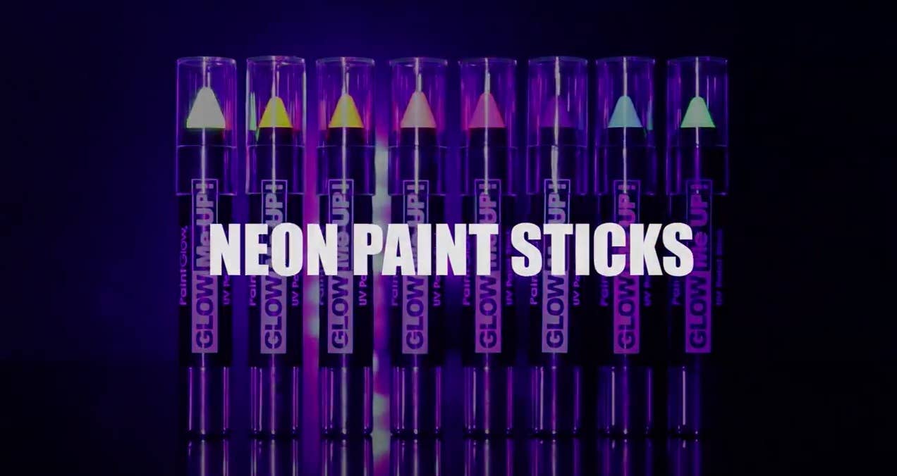 Neon Yellow UV Reactive Cream Paint Stick Product Video