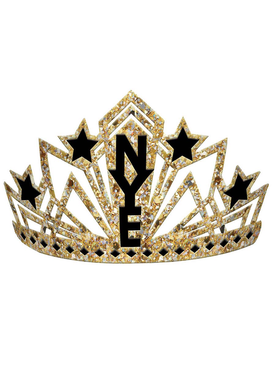 Image of NYE Gold Glitter And Stars Party Crown