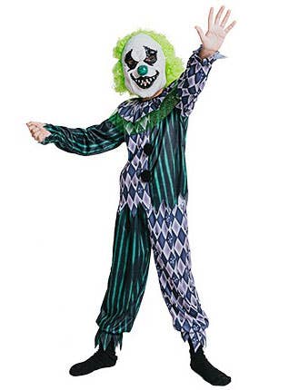 Image of Nightmare Green Clown Boy's Halloween Costume - Main Image