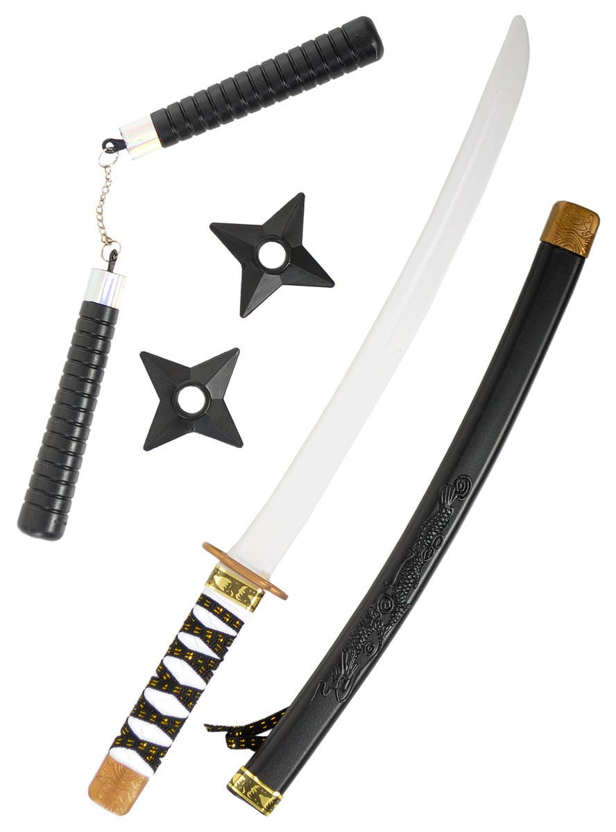 Image of Ninja Sword and Nunchucks Costume Weapon Set