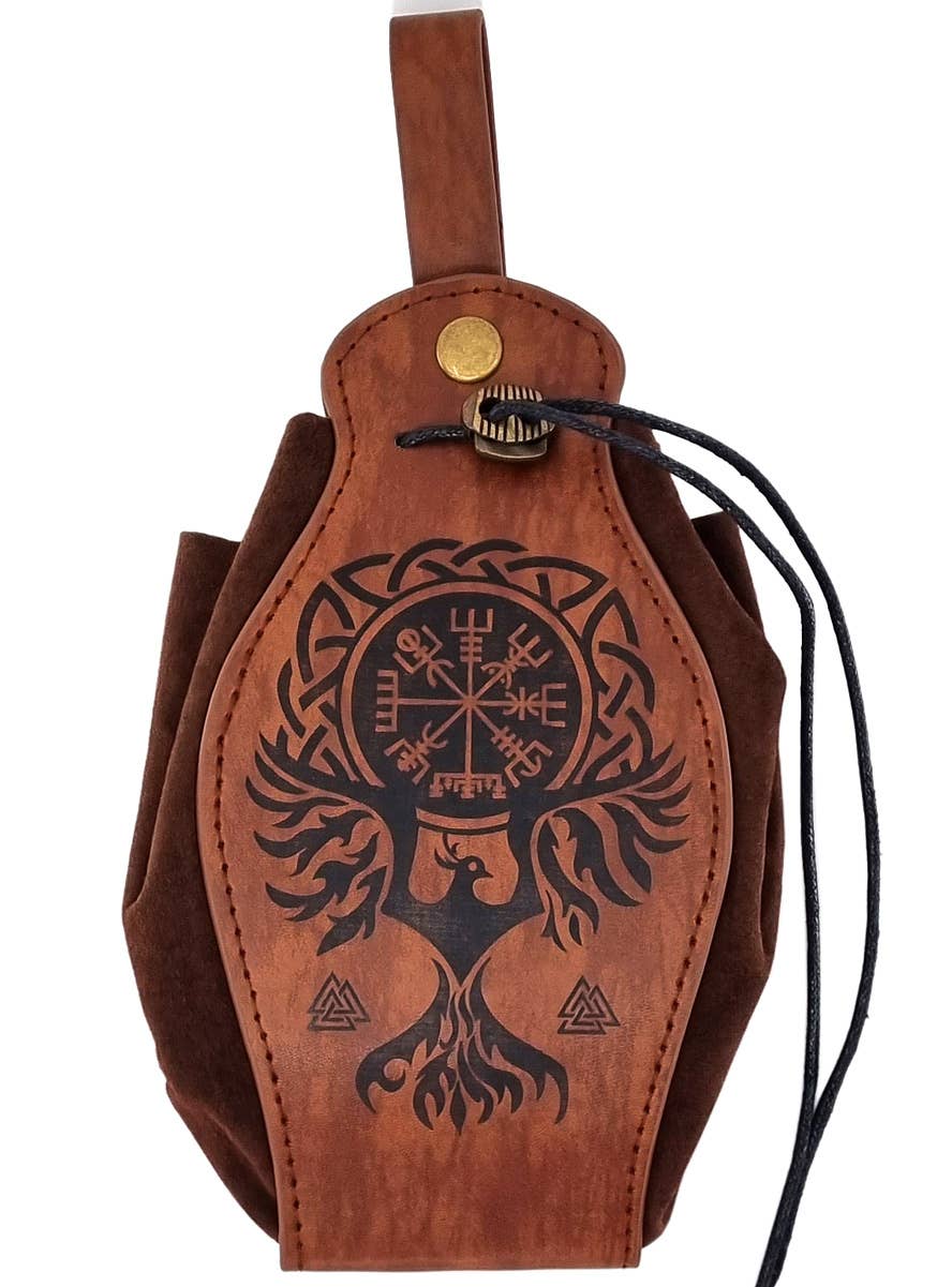 Image of Deluxe Vegvisir and Phoenix Viking Costume Belt Pouch - Main Image