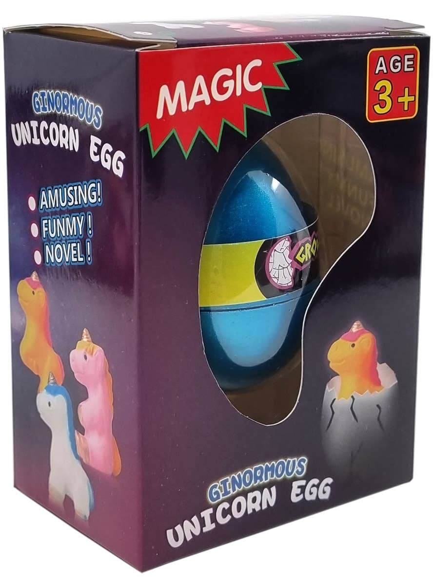 Image of Novelty Blue Magic Unicorn Egg Party Favour - Front View