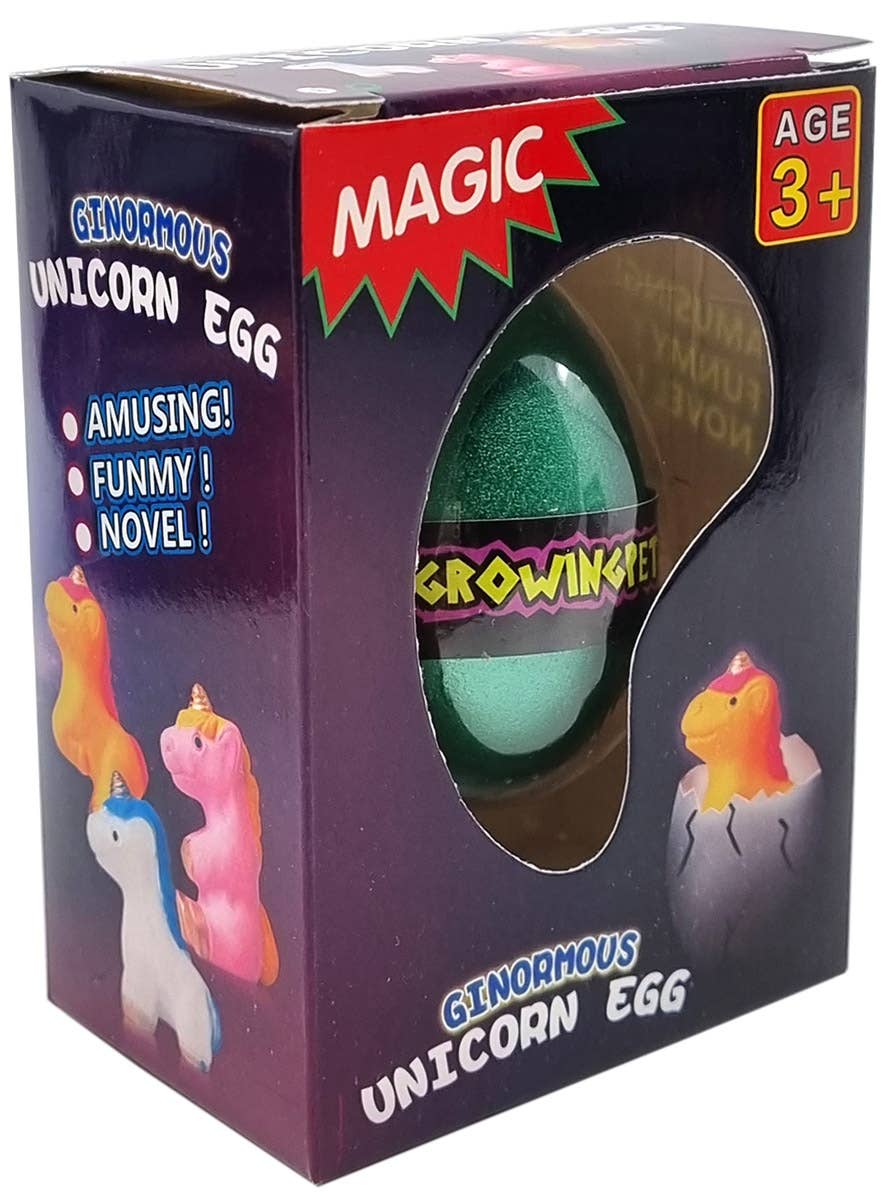 Image of Novelty Green Magic Unicorn Egg Party Favour - Front View