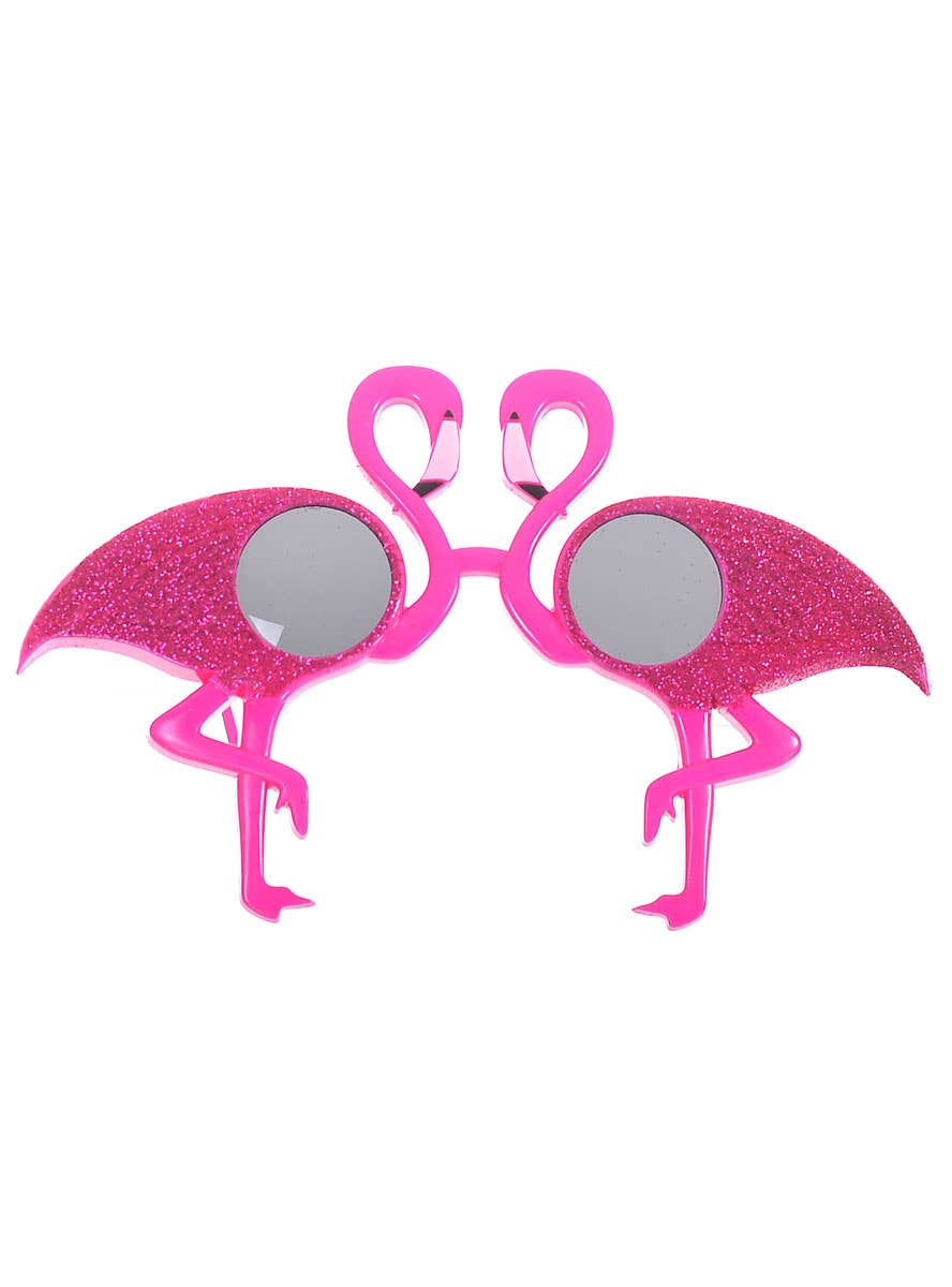 Image of Large Tropical Pink Glitter Flamingo Costume Glasses