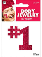 Image of Number 1 Red Glitter Body Sticker