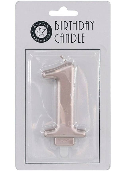Image of Rose Gold 9cm Number 1 Birthday Candle