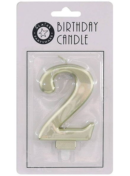 Image of Gold 9cm Number 2 Birthday Candle