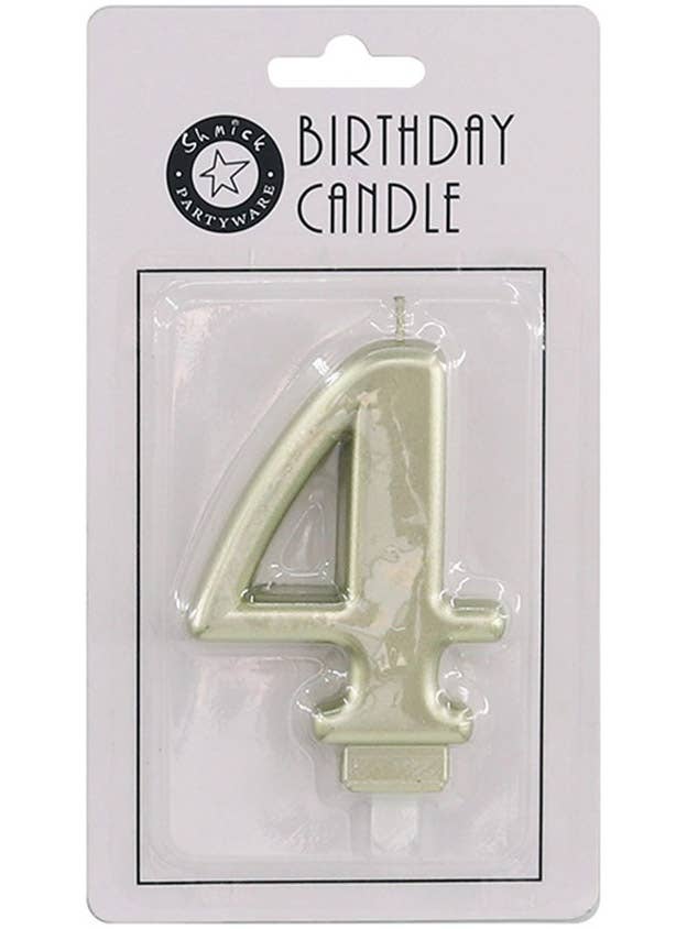 Image of Gold 9cm Number 4 Birthday Candle