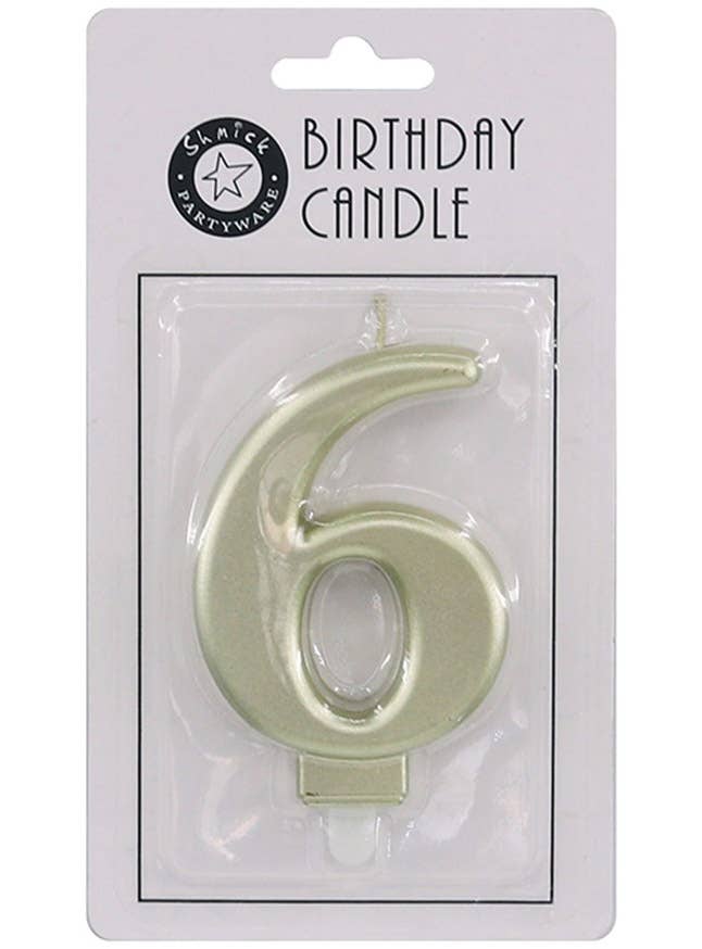 Image of Gold 9cm Number 6 Birthday Candle