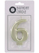 Image of Gold 9cm Number 6 Birthday Candle