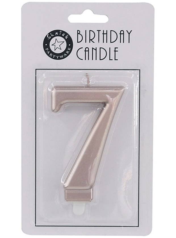 Image of Rose Gold 9cm Number 7 Birthday Candle