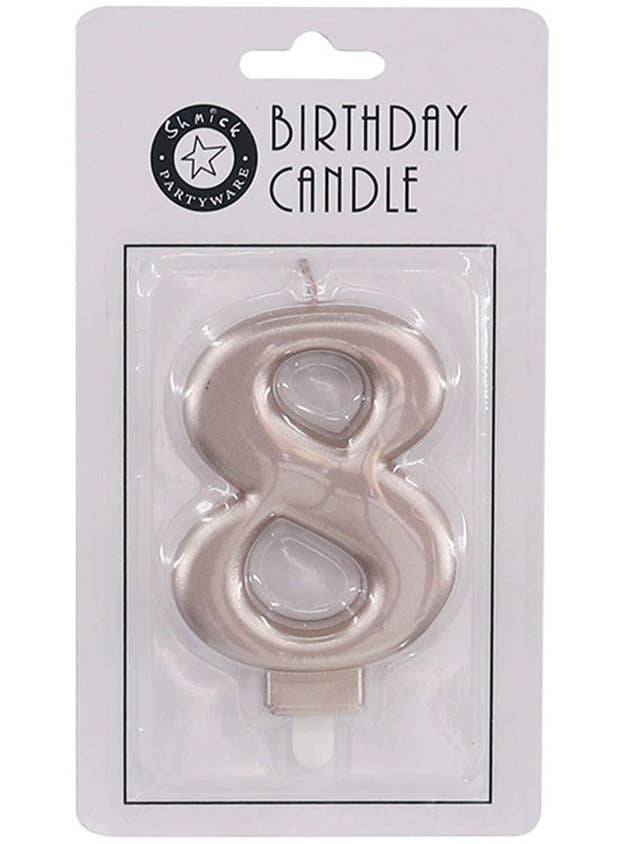 Image of Rose Gold 9cm Number 8 Birthday Candle
