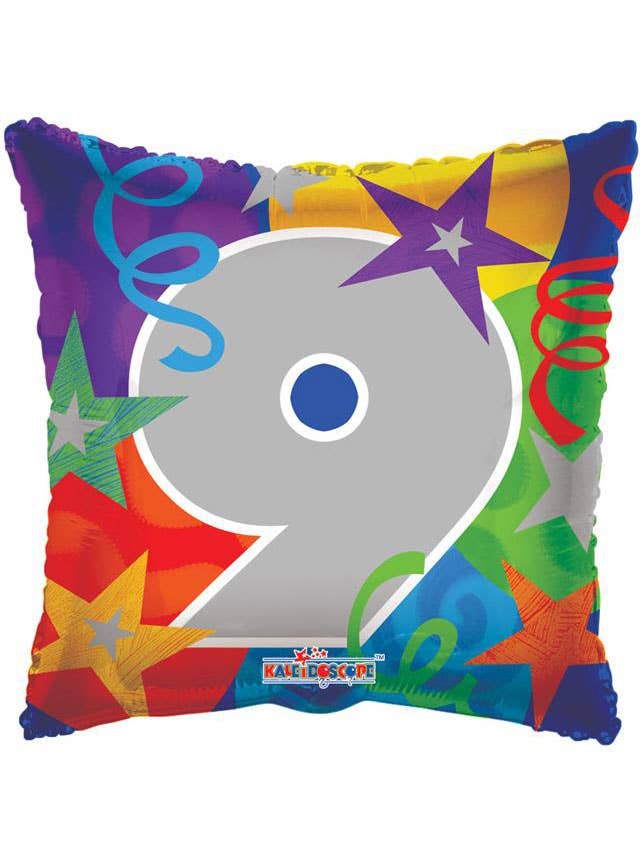Image of Number 9 Multicolour 46cm Star Print Party Balloon