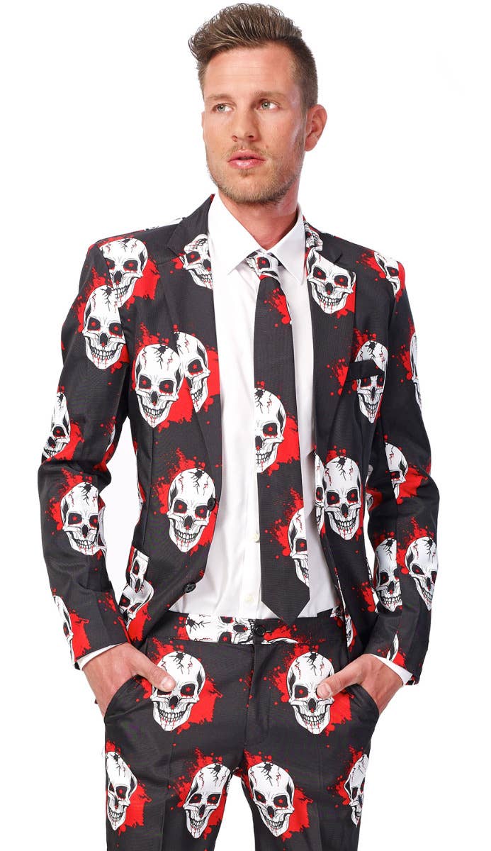 Men's Bloody Skull Suitmeister Novelty Halloween Suit Zoom Image