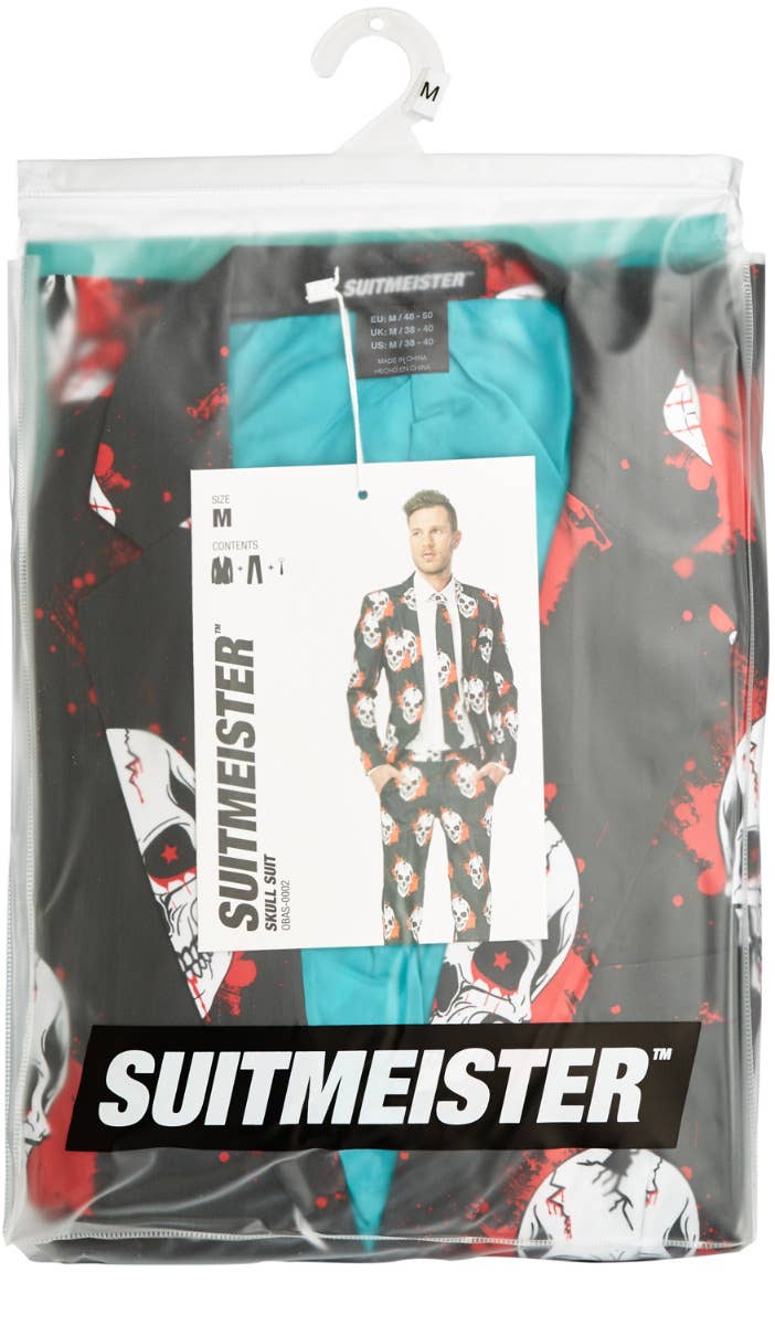 Men's Bloody Skull Suitmeister Novelty Halloween Suit Package Image