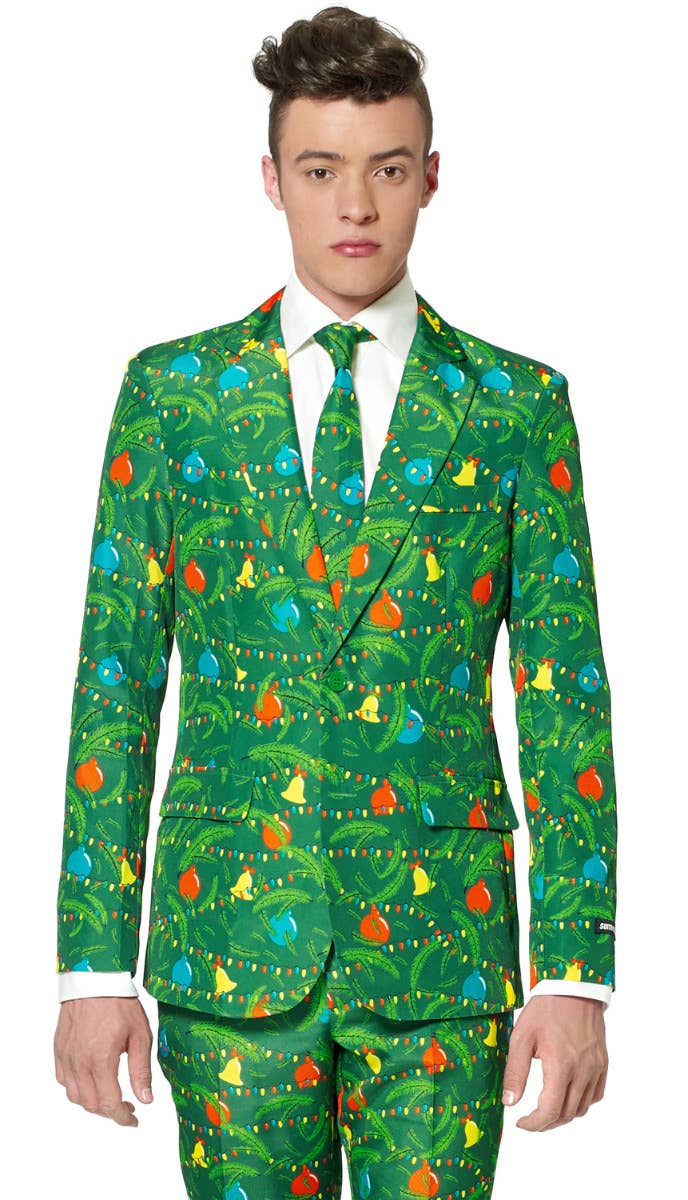 Green Christmas Tree Men's Suitmeister Festive Suit Zoom Front Image