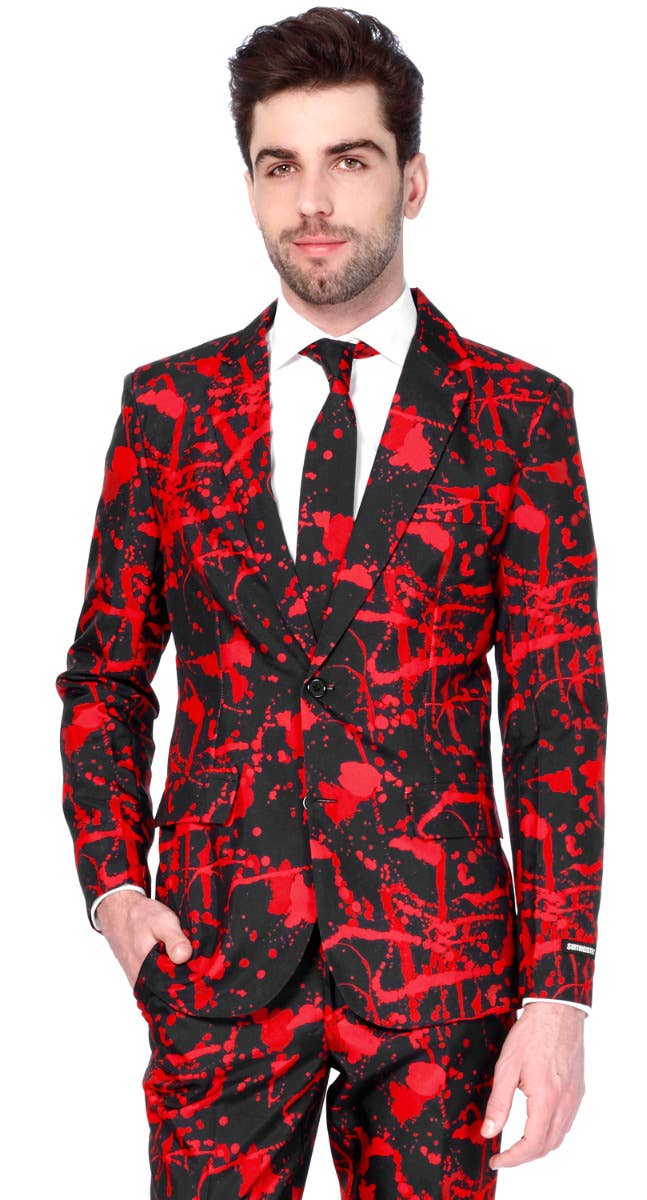 Men's Blood Splatter Halloween Suitmeister Opposuit Fancy Dress Zoom front Image