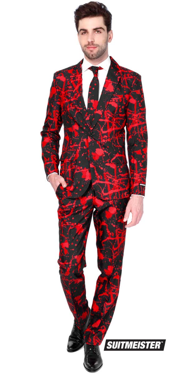 Men's Blood Splatter Halloween Suitmeister Opposuit Fancy Dress Main Image