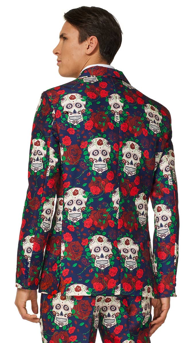 Men's Day of the Dead Opposuit Fancy Dress Suit Close Back Image