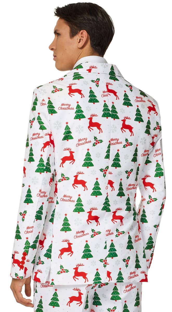 Suitmeister Merry Christmas White Men's Seasonal Suit Zoom Back Image