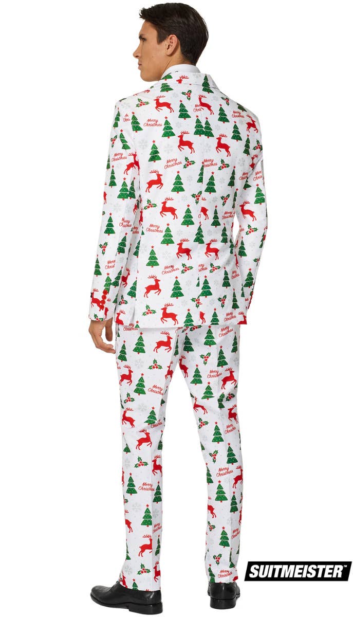 Suitmeister Merry Christmas White Men's Seasonal Suit Back Image