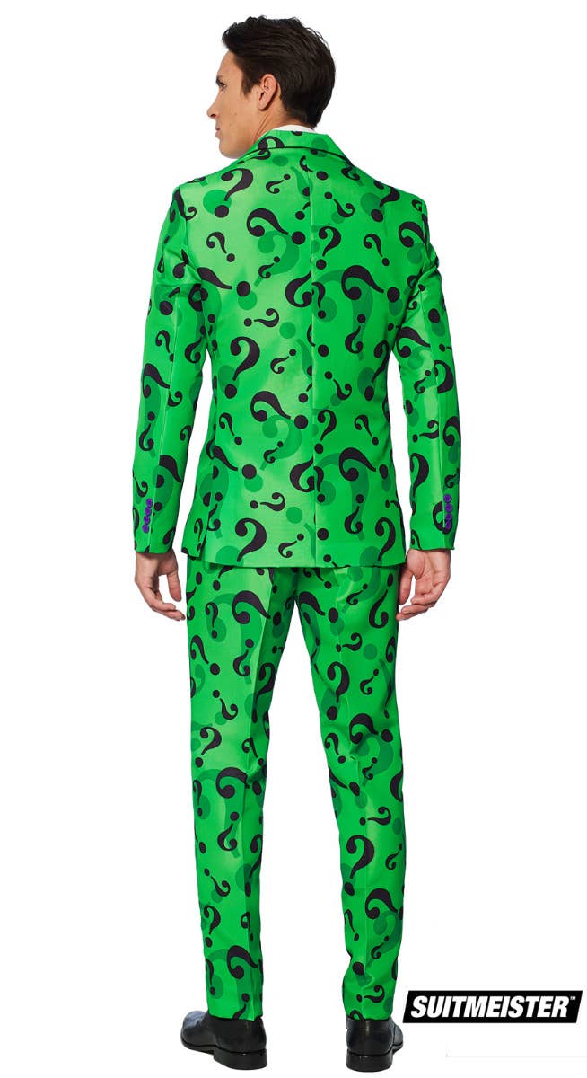 Men's The Riddler Suit Fancy Dress Suitmeister Costume Back Image