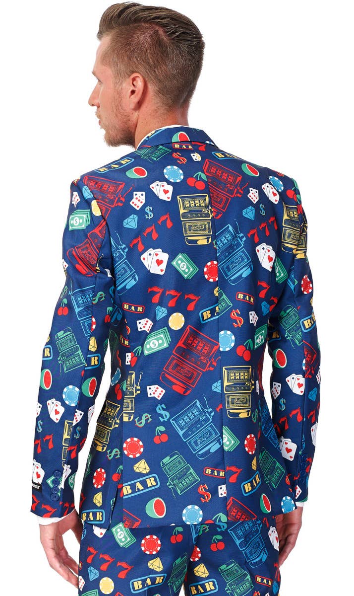 Men's High Roller Casino Print Novelty Suit Zoom Back Image