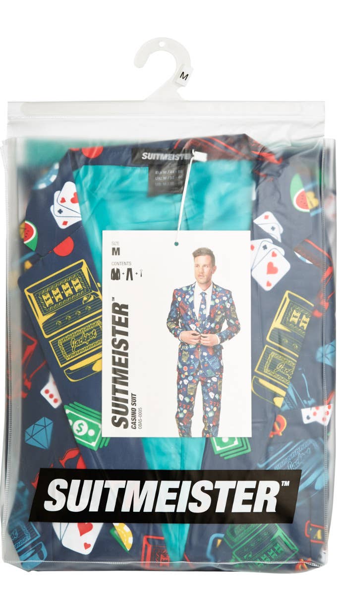 Men's High Roller Casino Print Novelty Suit Package Image