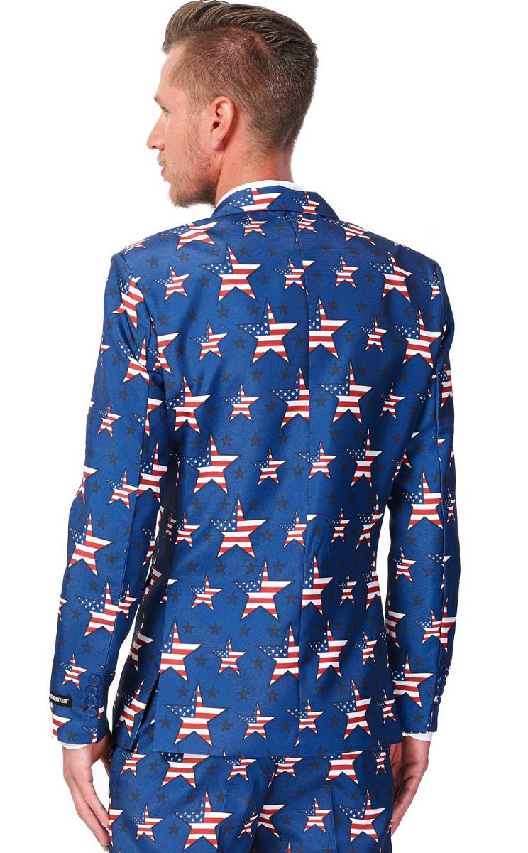 Men's Stars and Stripes July 4th USA Suitmeister Suit Back Zoom Image