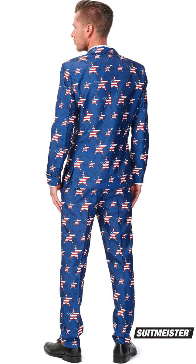 Men's Stars and Stripes July 4th USA Suitmeister Suit Back Image