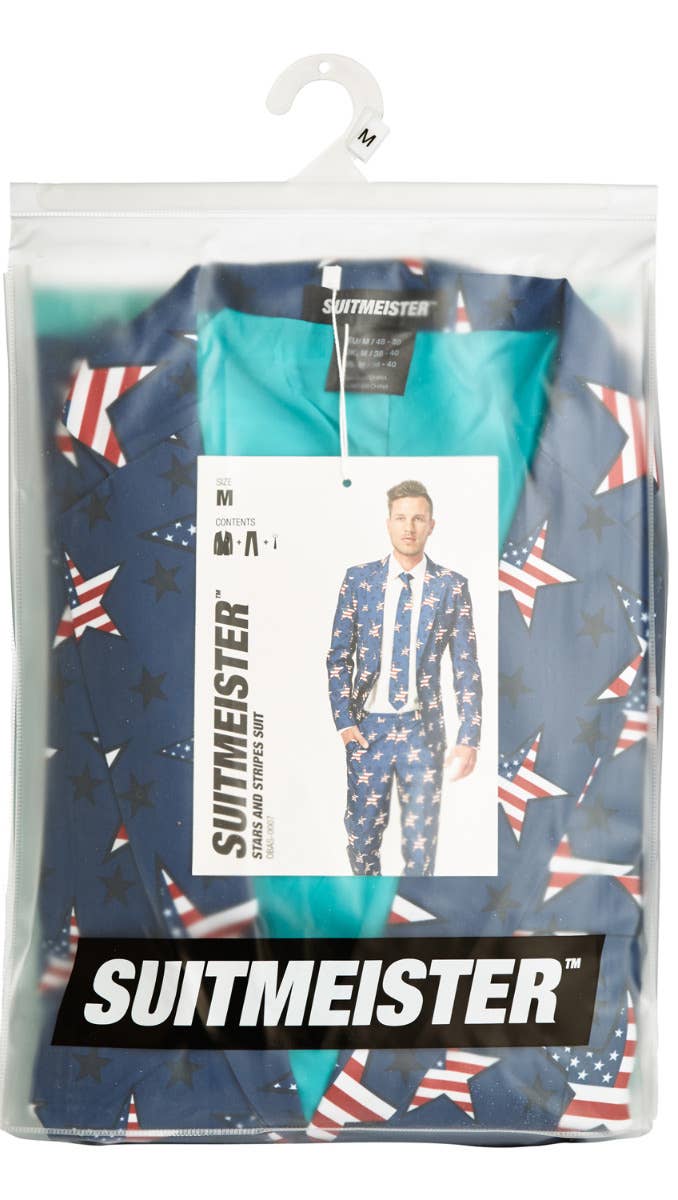 Men's Stars and Stripes July 4th USA Suitmeister Suit Package Image