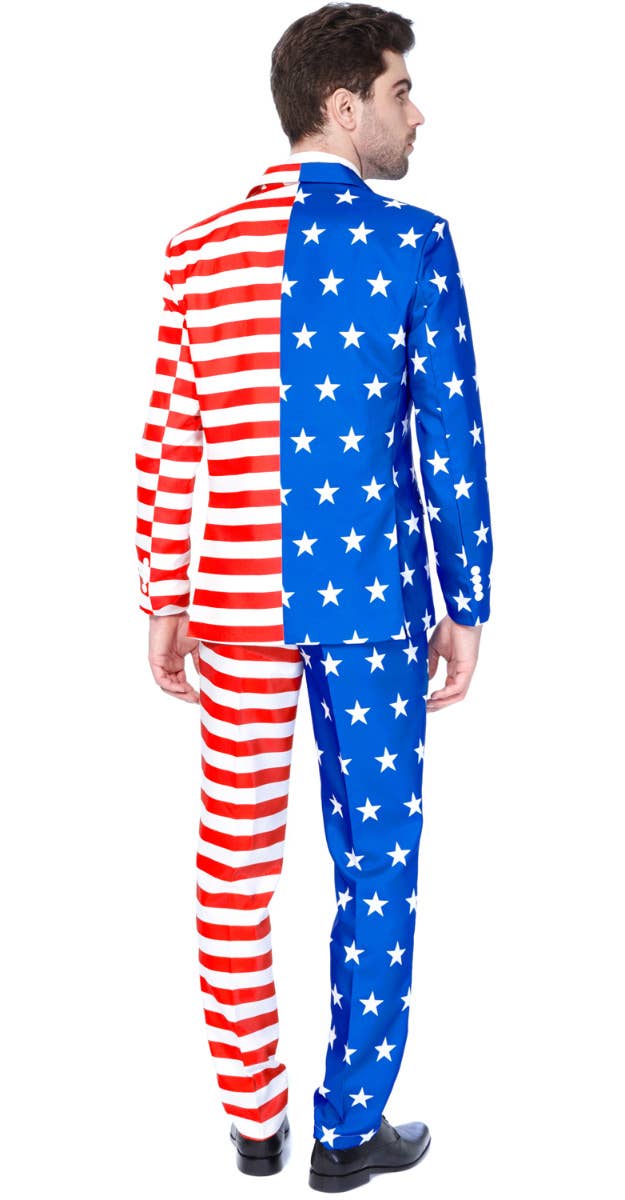 Men's USA American Flag Novelty Suit Back Image