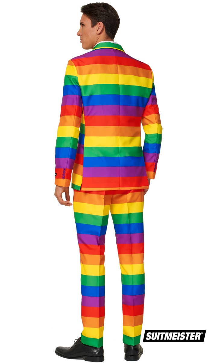 Men's Rainbow Flag Pride LGBT Suitmeister Suit Back Image