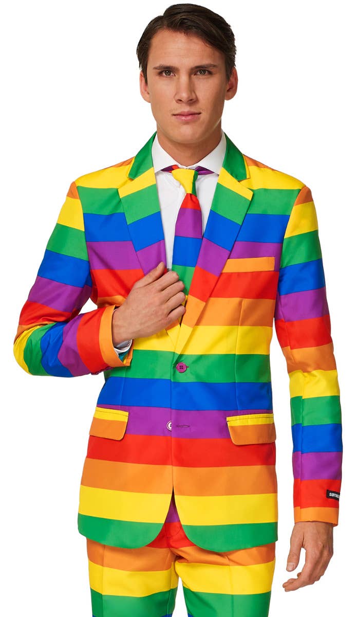 Men's Rainbow Flag Pride LGBT Suitmeister Suit Front Zoom Image