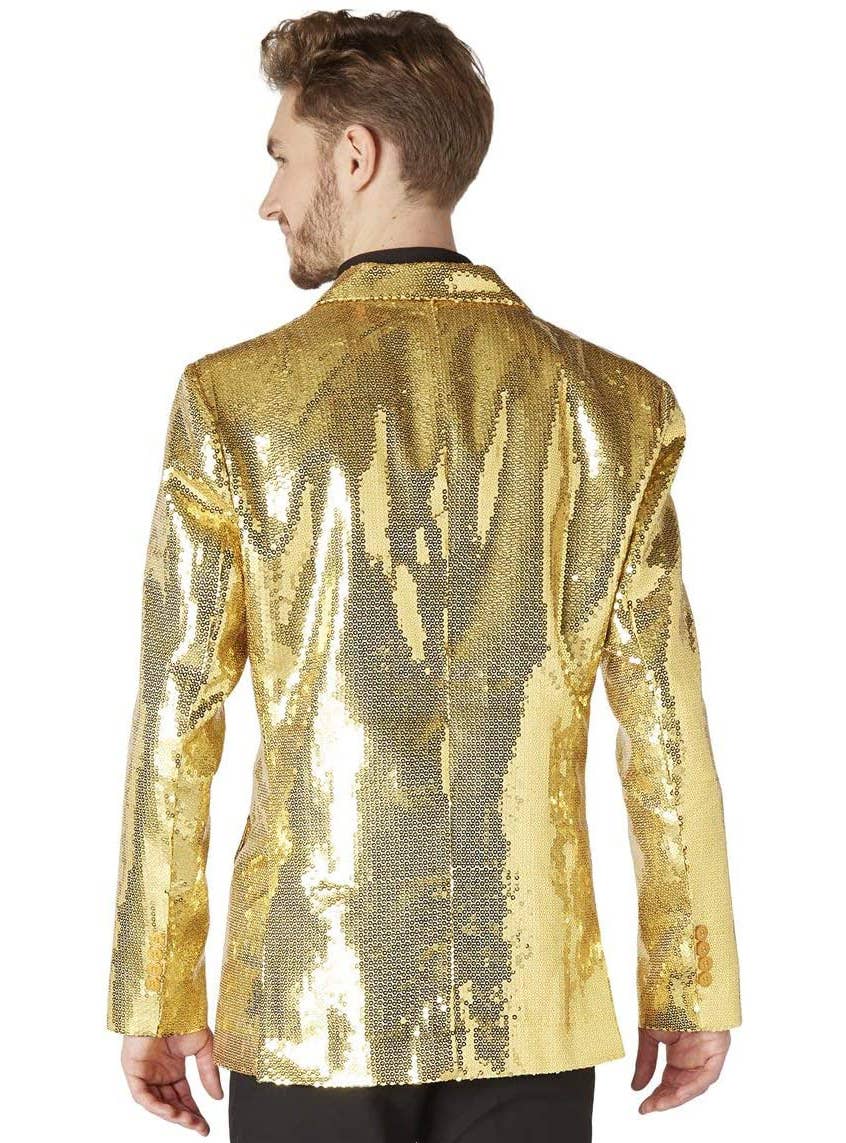 Gold Sequinned Costume Jacket for Men - Back Image