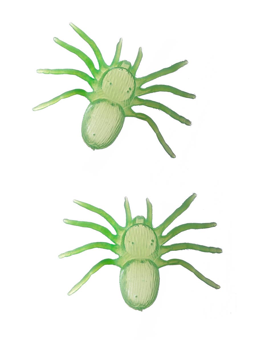 Glow in the Dark Green Creepy Spiders Halloween Decoration