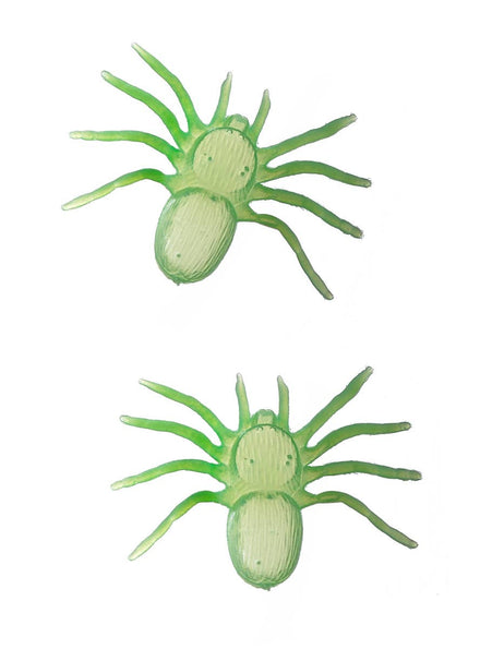 Glow in the Dark Green Creepy Spiders Halloween Decoration