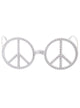 White Peace Sign Glasses with Rhinestones