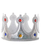 Silver Metallic Plush Crown Costume Accessory with Jewels