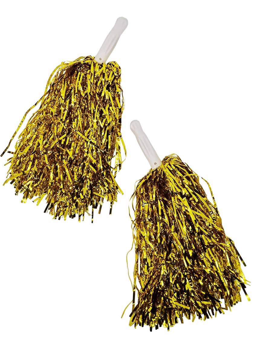 Gold Metallic Tinsel Costume Pom Poms