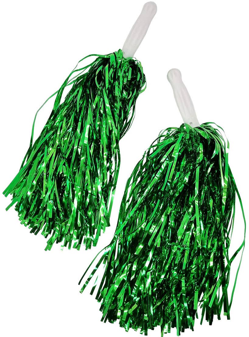 Green Metallic Tinsel Costume Pom Poms