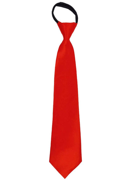 Red Satin Costume Neck Tie with Zip